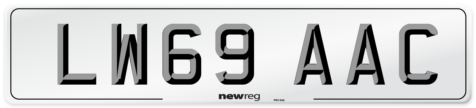 LW69 AAC Number Plate from New Reg